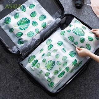 askia 5pcs nueva bolsa de plástico ropa interior translúcida bolsa de almacenamiento portátil de viaje impermeable organizador de tela cierre con cremallera