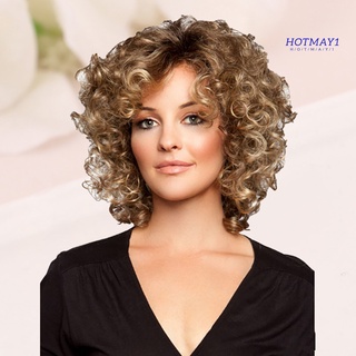 hotmay - peluca rizada para mujer, color sólido, longitud de hombro, cosplay, traje de pelo sintético (6)