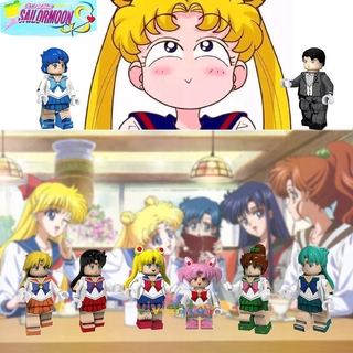 Sailor Moon Minifigures Tsuking Usagi Hino Rei Chibi Usa Neptuno Compatible Lego Anime Bloques De Construcción Juguetes Para Niños (1)
