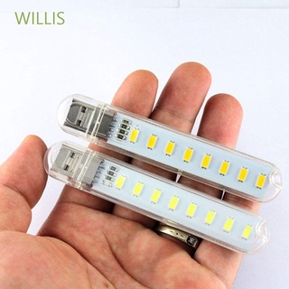 Willis blanco/cálido blanco luz de noche USB luz U disco forma 8 Leds lámpara LED Mini alimentación móvil con cubierta para PC de escritorio portátil portátil lectura Gadget iluminación luz de noche/Multicolor (1)