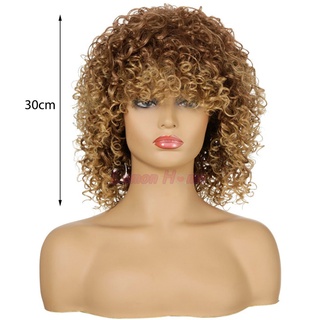 mujeres pelo multi color 30cm corto pelo rizado peluca con pelo sintético pelucas de pelo de alta temperatura alambre