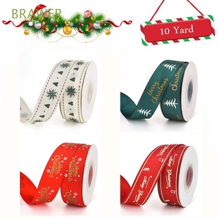 brawer diy bronceador cinta de satén cinta de navidad regalo embalaje arte envoltura 2/2,5 cm impreso feliz navidad decoración de navidad