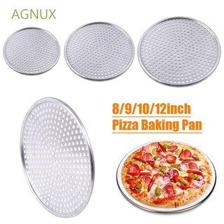 AGNUX Aluminum Alloy Baking Tray Plate Round With Holes Pizza Pan Non Stick Bakeware Oven Kitchen Crispy Crust Pizza Home Cooking Tool