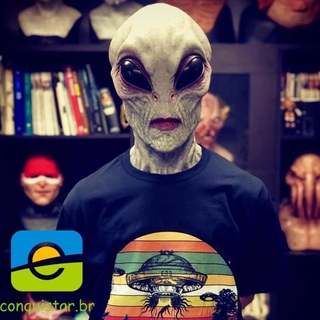 Aliens-Tocado De Látex Para Halloween , Disfraz De Fiesta , Cara (2)