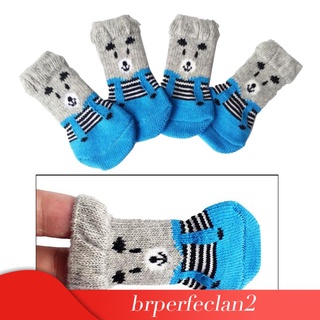 [brper2] 4 pzs calcetines suaves Para mascotas De malla antideslizantes con lindo dibujo Para perros pequeños/transpirables/mascotas
