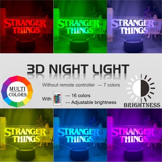 Serie Web De televisión americana Stranger Things Figure lámpara Led nocturna Jagermeister 16 colores Sensor táctil USB (3)