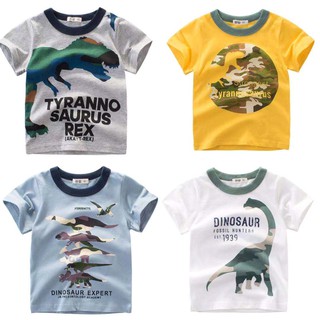 2020 nuevo dinosaurio impreso niños niños tops camiseta de manga corta algodón bebé niños moda camiseta ropa de verano