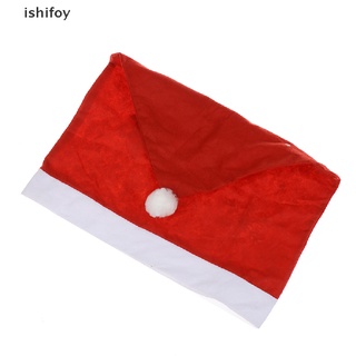 ishifoy Red Santa Claus Cap Chair Back Cover Christmas Dinner Table Party Xmas Decor CL
