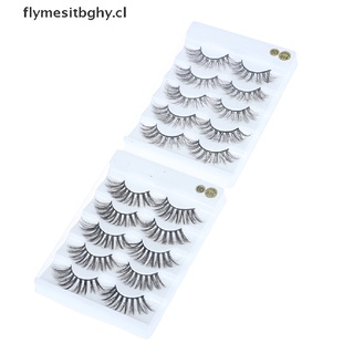 【flymesitbghy】 5 Pairs 6D s Natural Long Wispies Lashes Handmade Criss-cross Eyelashes [CL]