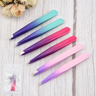 TIME 2Pcs Professional Stainless Steel Slant Tip Hair Removal Eyebrow Tweezer Tool CL (2)