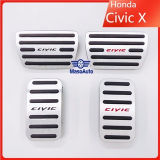 Honda Civic X/ Civic FC (2016 - 2021) 10a generación Auto Pedal de freno cubierta de Pedal decoración Interior antideslizante pie Auto freno embrague acelerador almohadilla de coche Acccessories coche accessori plata