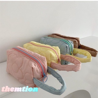 themtion niñas bolsa de maquillaje coreano multifunción bolsa de cosméticos de gran capacidad lindo color sólido ins bolsos de viaje/multicolor (1)