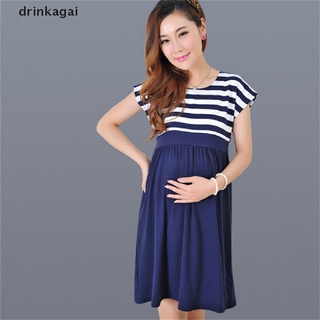 [drinka] rayas mujeres embarazadas vestido de manga corta casual vestido de maternidad ropa madre 471cl