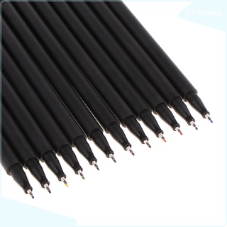bolígrafos de punta fina, marcadores de punta fina, 12 colores, 0,4 mm, lápiz de pintura a base de agua