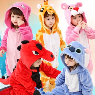 Pijama Infantil De Flanela / Manga Longa / Estampa De Dinossauro / Minions Para Outono / Inverno
