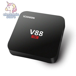 v88 smart tv set-top box player 4k quad core 2g + 16gb wifi media player