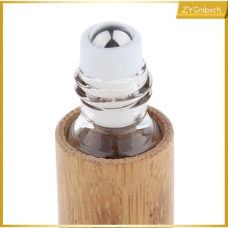 natural bambú recargable perfume aceite esencial rodillo botellas de viaje 5 ml