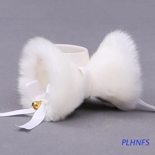 plhnfs 1 par de clips de pelo japonés lolita anime lindo peludo orejas de gato horquilla con lazo campana cosplay disfraz snap barrette