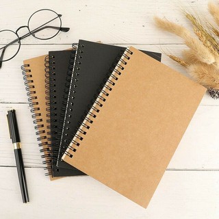 cuaderno de bocetos de bobina espiral retro, cuaderno de papel kraft, cuaderno de pintura, diario