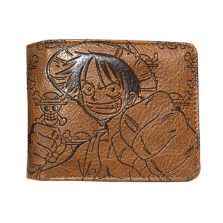 Cartoon One Piece Wallet embossed leather purse students short wallets with id card holder c0in pocket