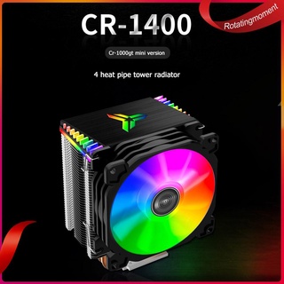 (RotatingMoment) Cr1400 PWM 4Pin 12V PC LED ventilador de refrigeración RGB 4 tubos de calor CPU enfriador radiador