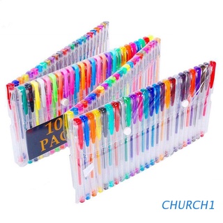 church - juego de bolígrafos de gel de 100 colores, perfectos para adultos, libros para colorear, dibujar y escribir marcadores de arte