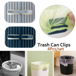 Qinjue 4Pcs útil bolsa de basura abrazadera de plástico cubo retenedor de basura Clips creativo hogar práctico antideslizante bolsa de basura fija/Multicolor (5)