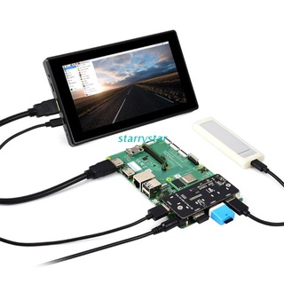STAR Adapter Supports PCIe Power Supply 4x High Speed USB Ports for Raspberry Pi CM4