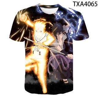 2021 New style couple clothes Anime Naruto Round neck men loose plus-size 3D short sleeve T-shirt