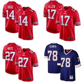 New Buffalo Bills NFL Fútbol Jersey Diggs Allen Blanco Smith Camiseta Top Leyenda Suelto Deporte Tee Unisex Caliente (1)