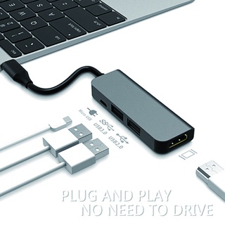 Hub Usb C 4 en 1 tipo C Ad Ter Dock 4K HDMI compatible con Pd carga para Macbook [UYHOME] (1)