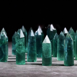 Natural Verde Fluorita Cuarzo Cristal Punto Único Terminado Varita Curativa SpDivineLife