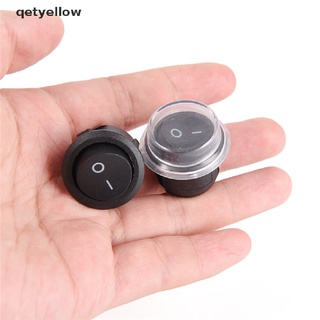 Qetyellow 1Pc 2-PIN ON-OFF SPST Round Dot Car Auto Rocker Toggle Switch+Waterproof Cover CL