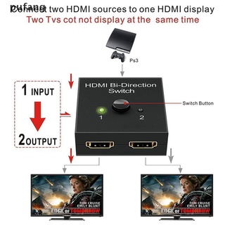 (Hotsale) chapado en oro 2 puertos HDMI bidireccional 2x1 conmutador 1x2 divisor Selector 3D 4K {bigsale} (6)