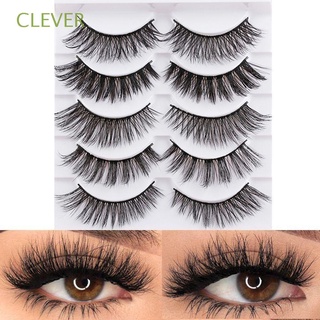 CLEVER Cruelty-Free 3D Faux Mink Hair Professional Wispy Fluffy False Eyelashes Beauty Makeup Eye Makeup Tools Full Strips Reusable Fashion Handmade Natural Long