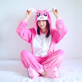 Lindo conejo pijamas conjunto de mujeres Animal pijamas de invierno Cosplay camisón pijamas ropa de dormir ropa de hogar