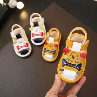 Sandalias de bebé de verano nuevo estilo 0-1-2 Baotou zapatos de niño de dibujos animados de suela suave zapatos de niños antideslizantes zapatos antideslizantes
