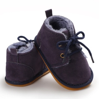 ¡al Barco! Invierno azul marino hombre y mujer bebé caliente botas de goma suela antideslizante zapatos de 0-1 año de edad zapatos de niño XIAOMM (1)