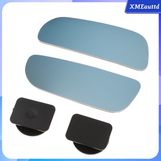 2x Mini Rectangle Blind Spot Mirror Adjustable For Vehicle Car Blue