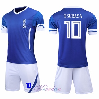 Conjunto de ropa de capitán Tsubasa camiseta de fútbol Nankatsu escuela primaria Tsubasa Ozora Anime Cosplay (4)