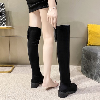 Women s long boots spring and autumn 2021 new tall and thin boots, thick heel stretch boots, thin boots, women s over-the-knee boots