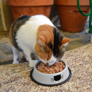 Be-Stainless acero mascota perro antideslizante comida agua tazón cara gato impreso plato alimentador (6)
