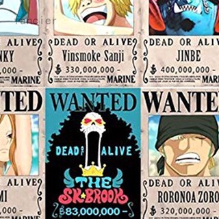 Ancier Anime Póster De Una Pieza Luffy Wanted Stiker Vintage Papel Kraft Decoración De Pared
