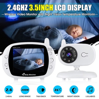 monitor de bebé de 3.5 pulgadas 2.4ghz video lcd cámara digital de visión nocturna monitor de temperatura