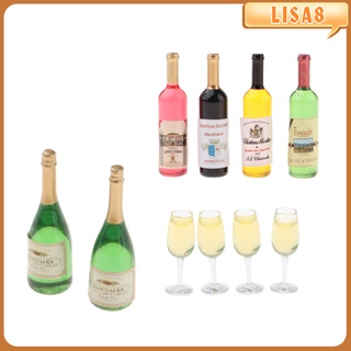 Lisa8 10 piezas/juego 1/12 botellas De champán Para Casa De muñecas Miniatura Pub Bar/decoración De cocina
