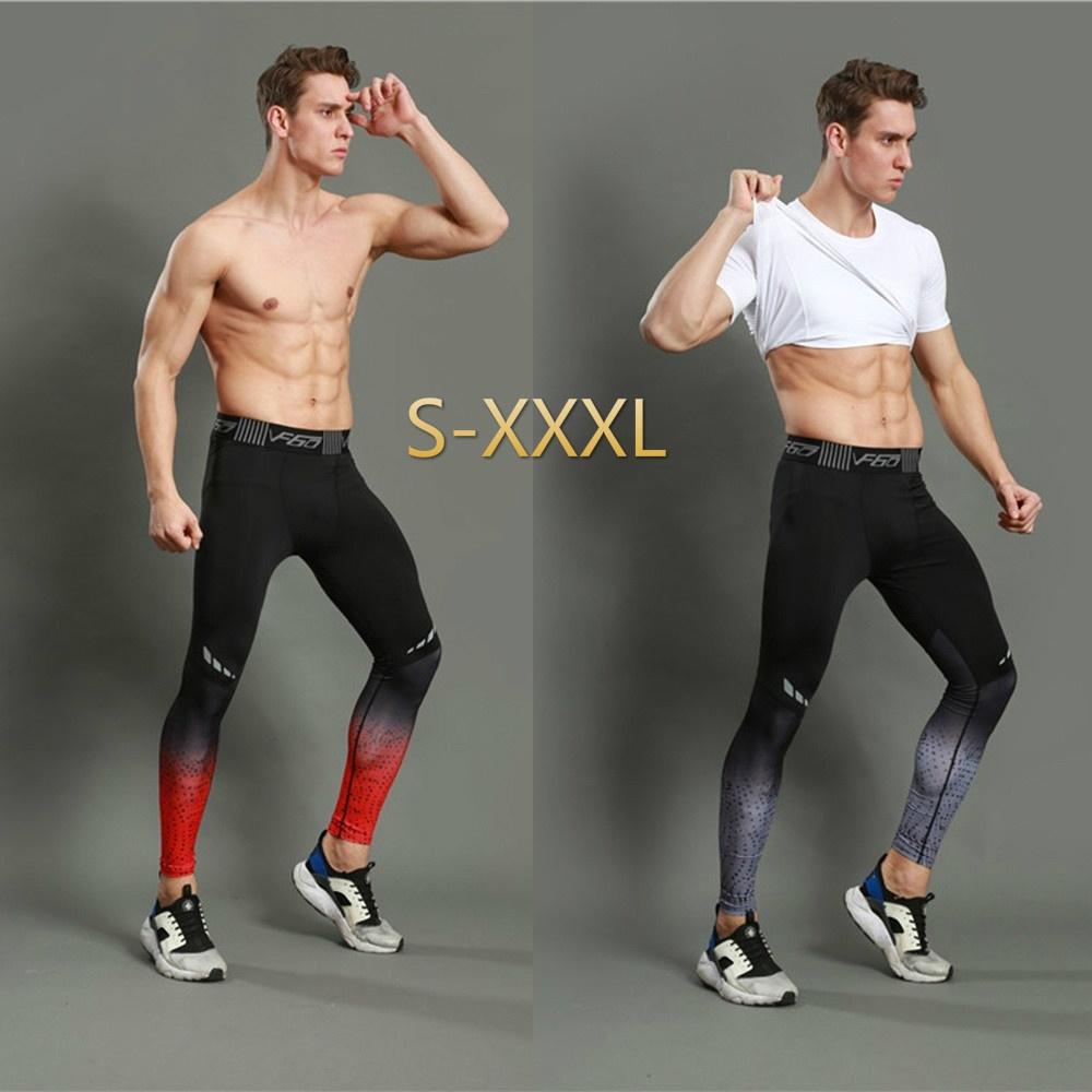 New Men's Fitness Tights Pants Men Leggings Quick Dry Breathable Pants