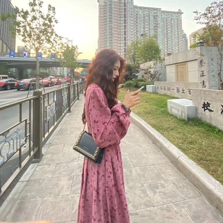 Spot dama elegante falda floral vestido estampado de falda larga coreana L01