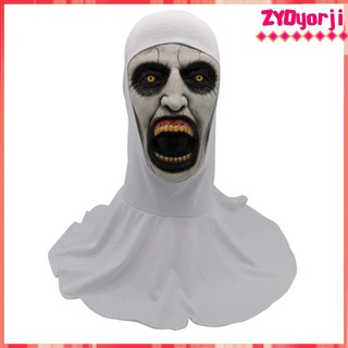 1Set The Nun Latex Mask Hood Full Head Adult Women Halloween Trick Costume