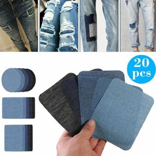 20pcs 5 colores DIY planchado tela Denim parche ropa Kit Jeans reparación L9Q6