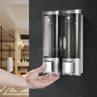 chuangdian dispensador manual de jabón de mano de montaje en pared doble champú líquido dispensador de gel de ducha limpiador de manos baño lotio